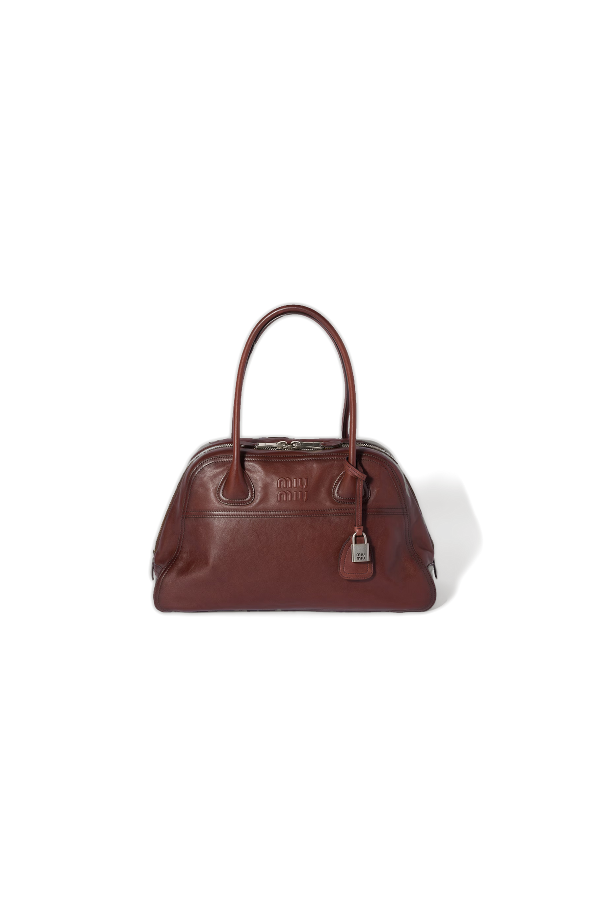 Miu Miu Vivant Leather Bag in Briarwood — front view