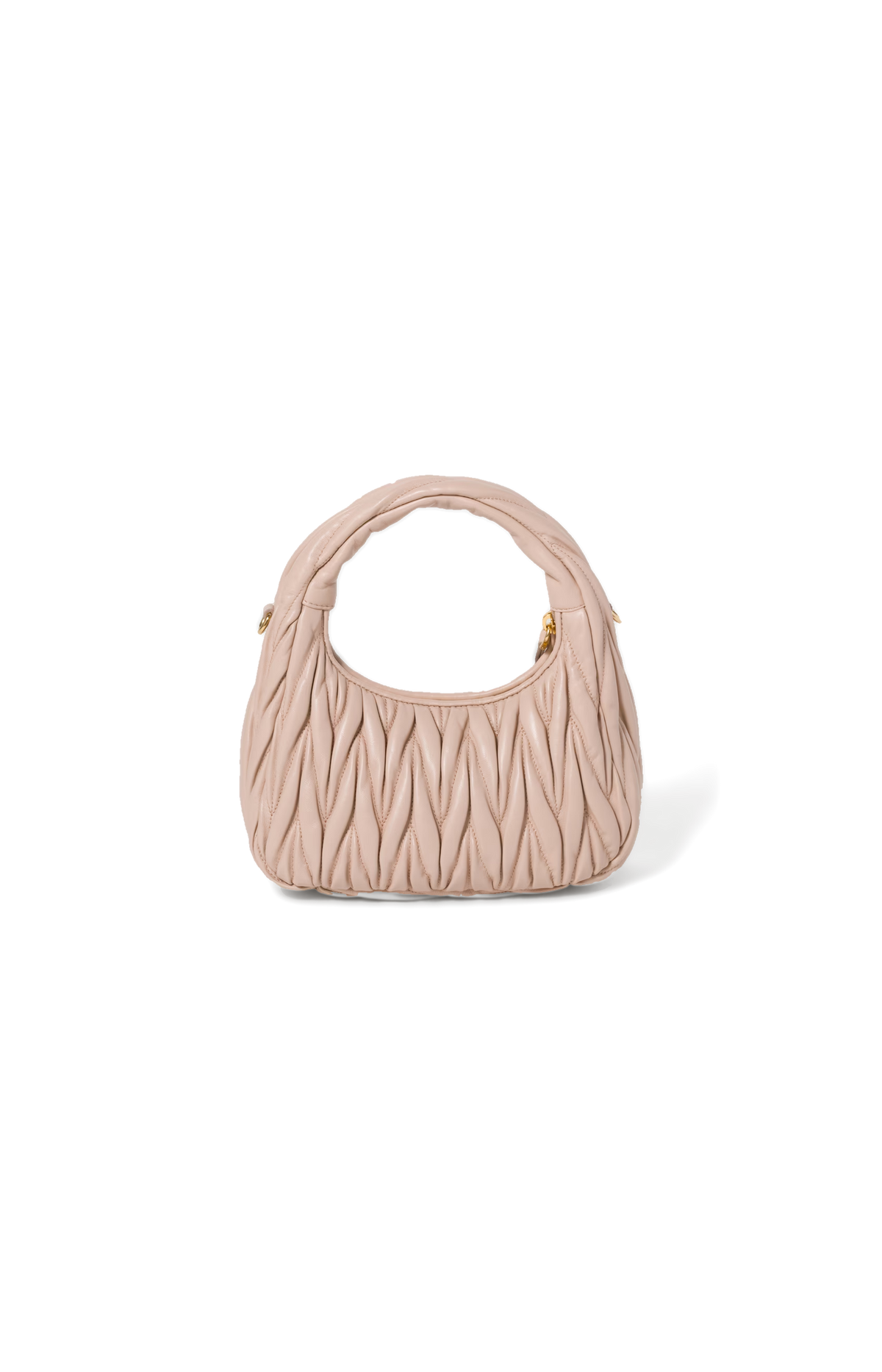 Miu Miu Wander Matelassé Nappa Leather Hobo Bag in Powder Pink — product photo 2