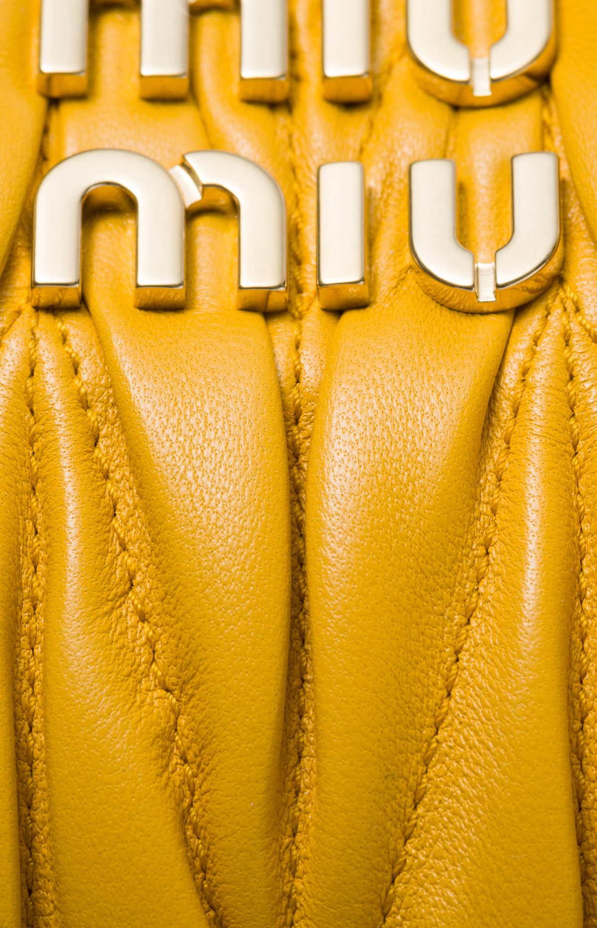 Miu Miu Wander Matelassé Nappa Leather Hobo Bag in Sunny Yellow — product photo 5