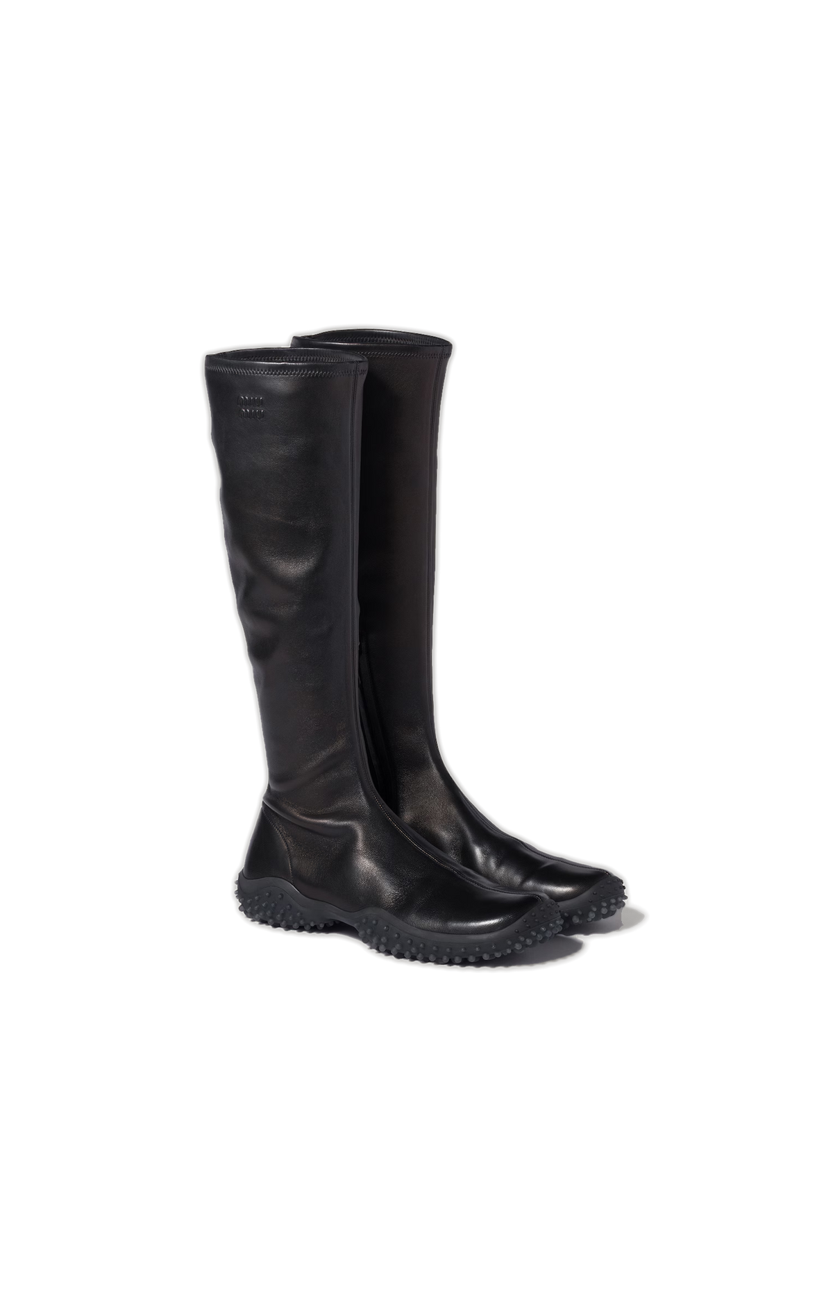 Miu Miu Stretch Nappa Leather Boots in Black — product photo 2