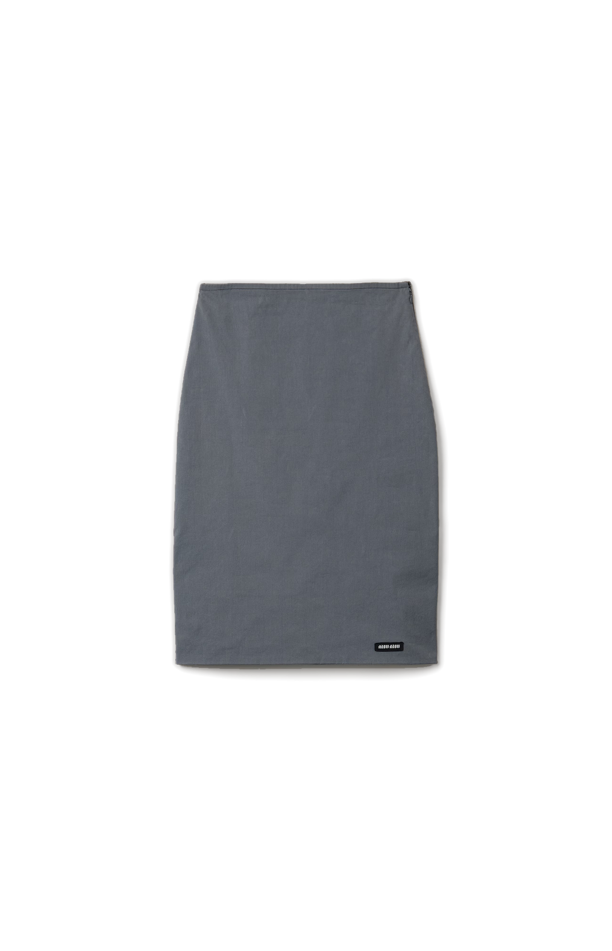Miu Miu Stretch Poplin Skirt in Iron Grey — front view