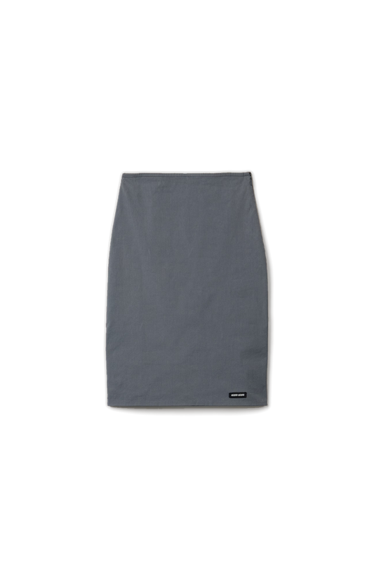 Miu Miu Stretch Poplin Skirt in Iron Grey — front view