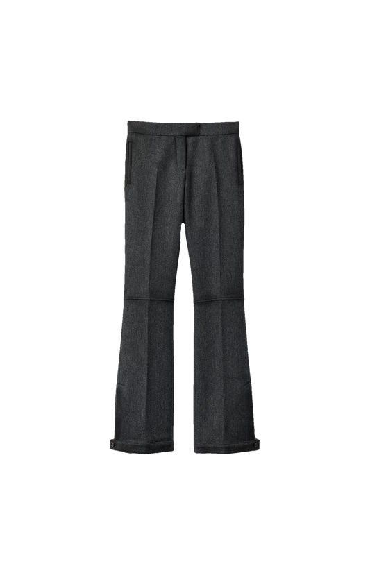 Miu Miu Double Wool Pants in Grey — front view