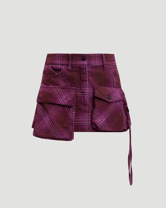 Plaid Pocket Mini Skirt