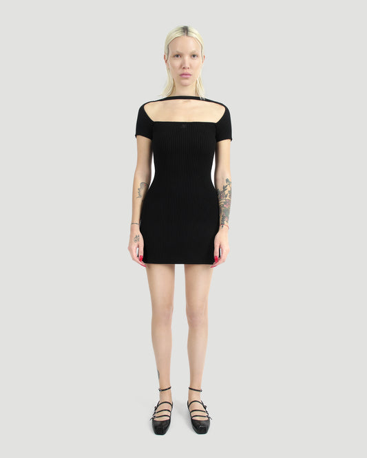 HYPERBOLE RIB KNIT MINI DRESS