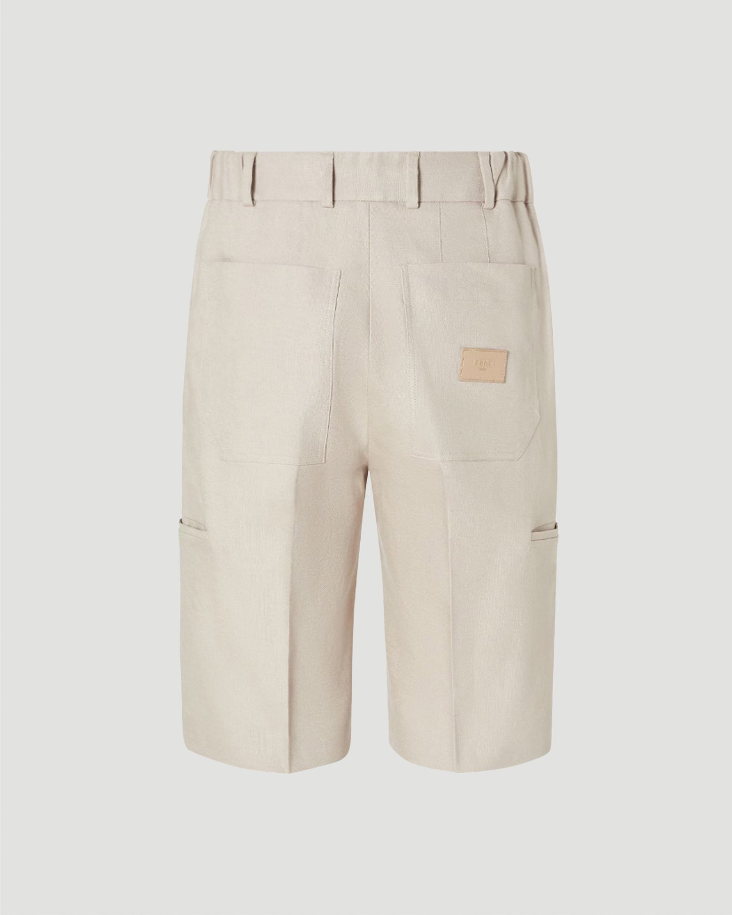 Beige Linen Shorts