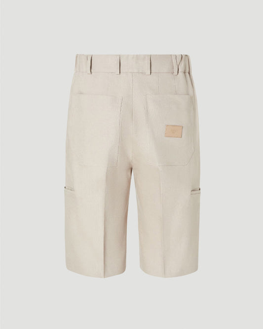 Beige Linen Shorts