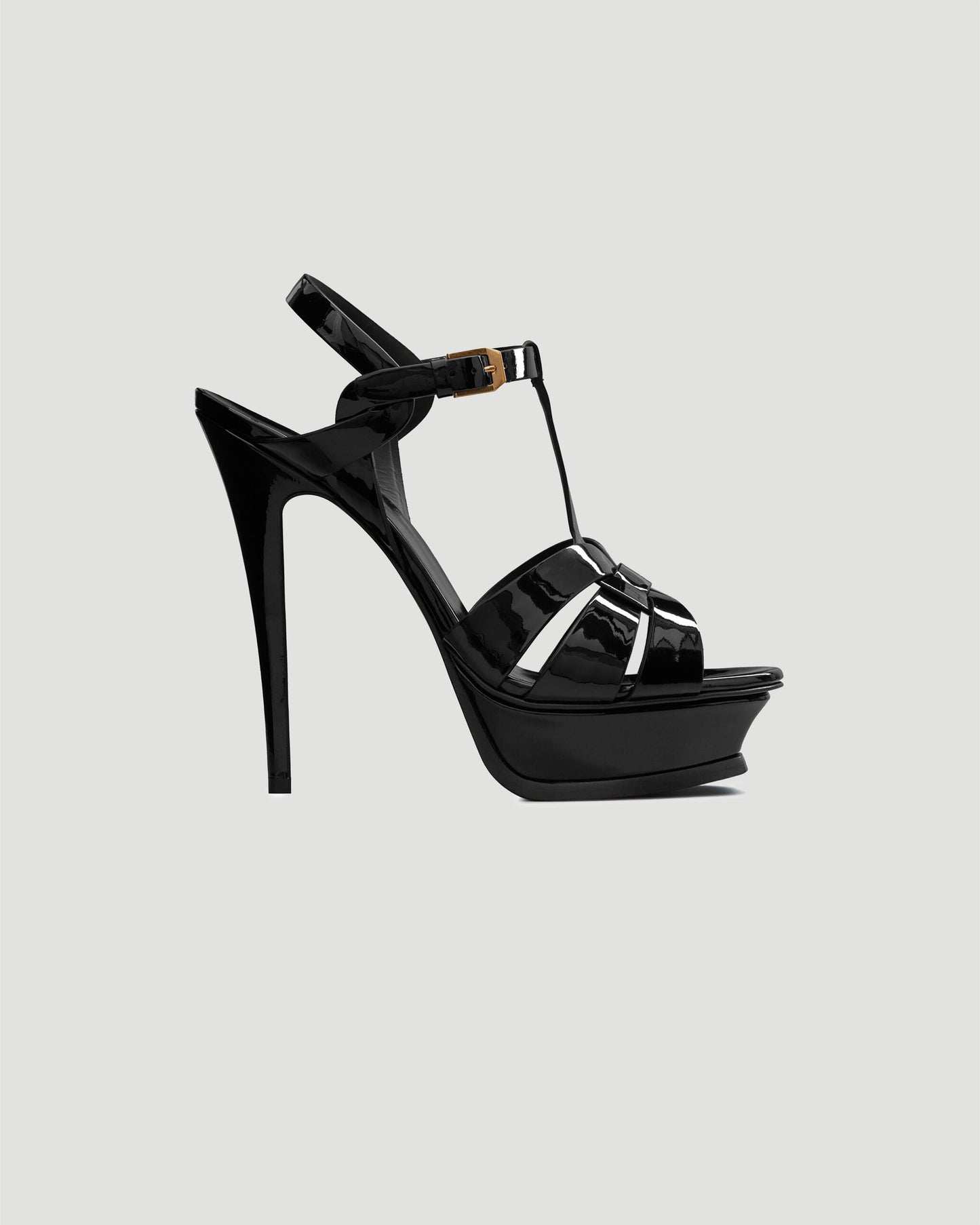 TRIBUTE PLATFORM SANDALS IN PATENT LEATHER