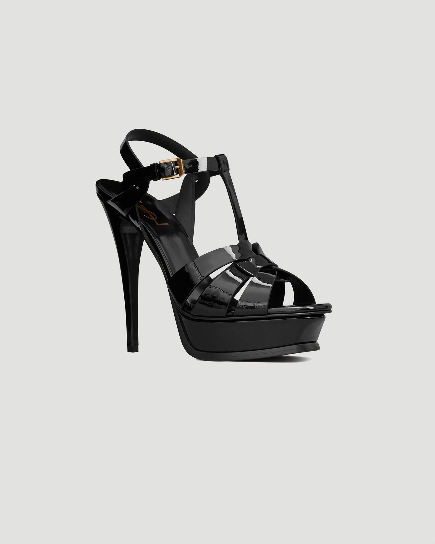 TRIBUTE PLATFORM SANDALS IN PATENT LEATHER
