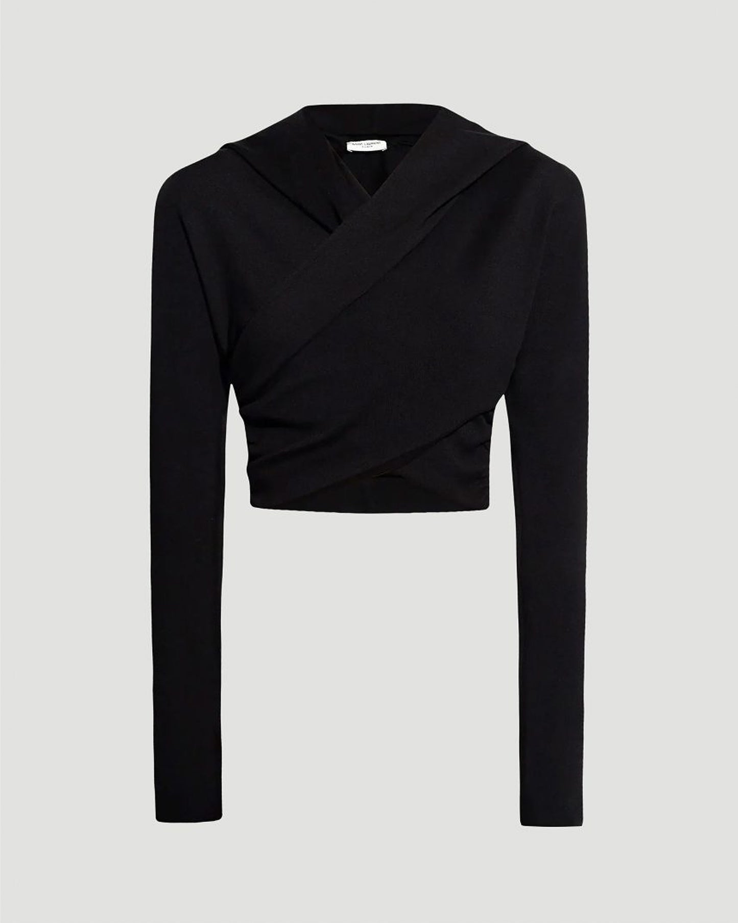 CROPPED HOODED TOP IN BLACK