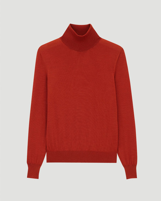 Wool Turtleneck in Red