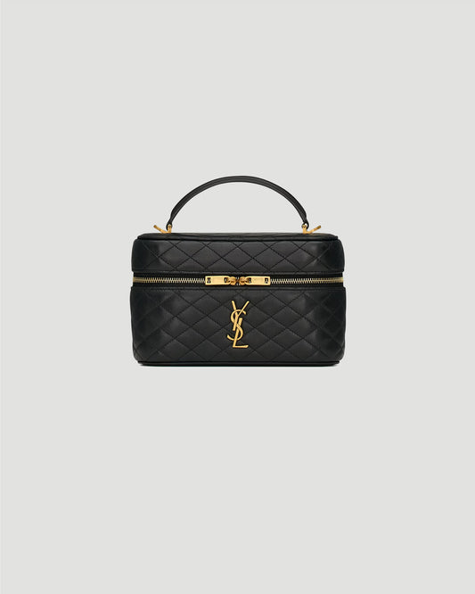 Saint Laurent Gaby Vanity Bag In Lambskin Leather in Black — front view