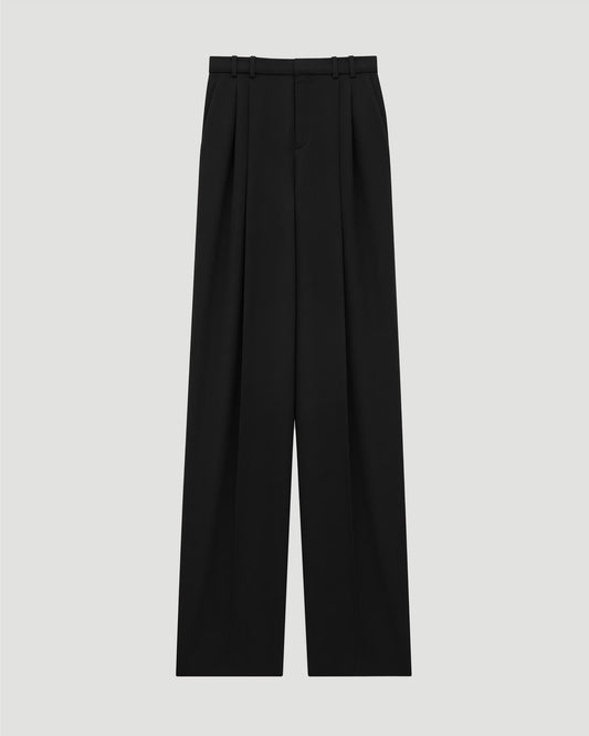 WIDE-LEG PANTS IN GRAIN DE POUDRE