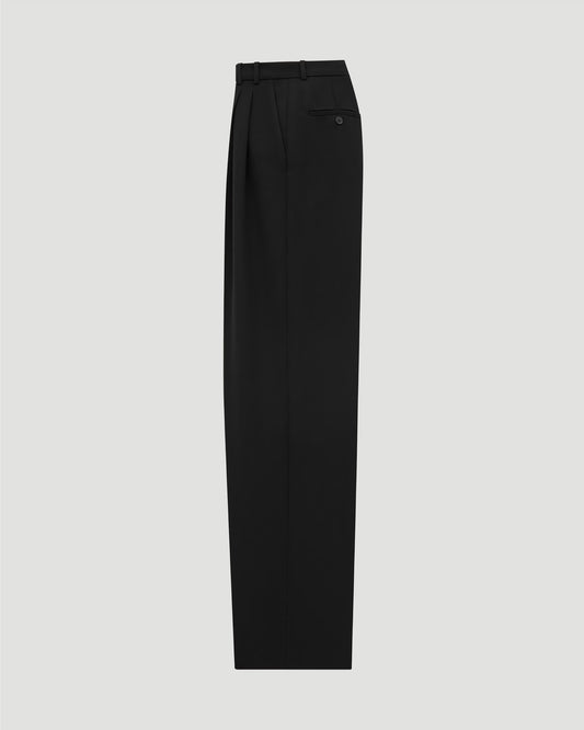 WIDE-LEG PANTS IN GRAIN DE POUDRE
