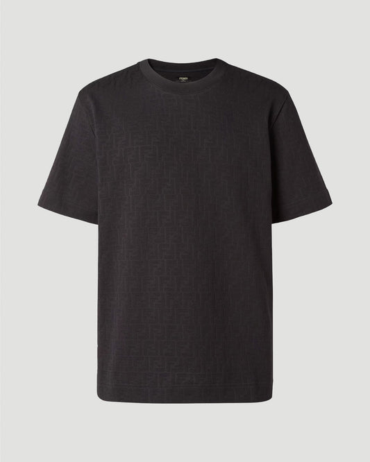 Black Piqué FF Jacquard T-Shirt