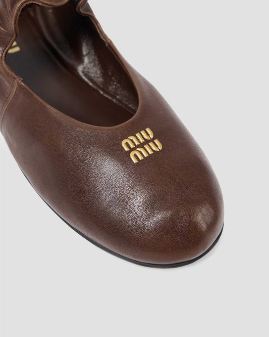 Ruches Nappa Leather Ballerinas