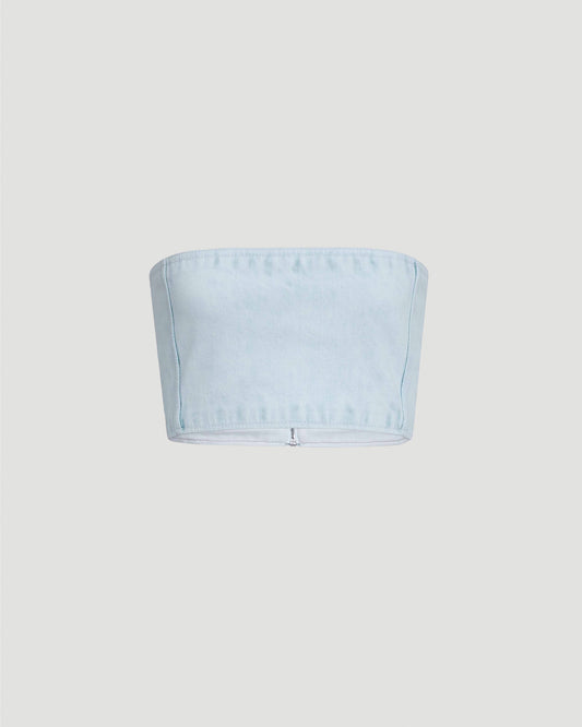 DENIM BUSTIER TOP