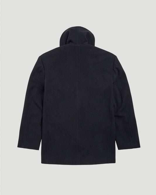 Hooded Short Coat in Dark Navy