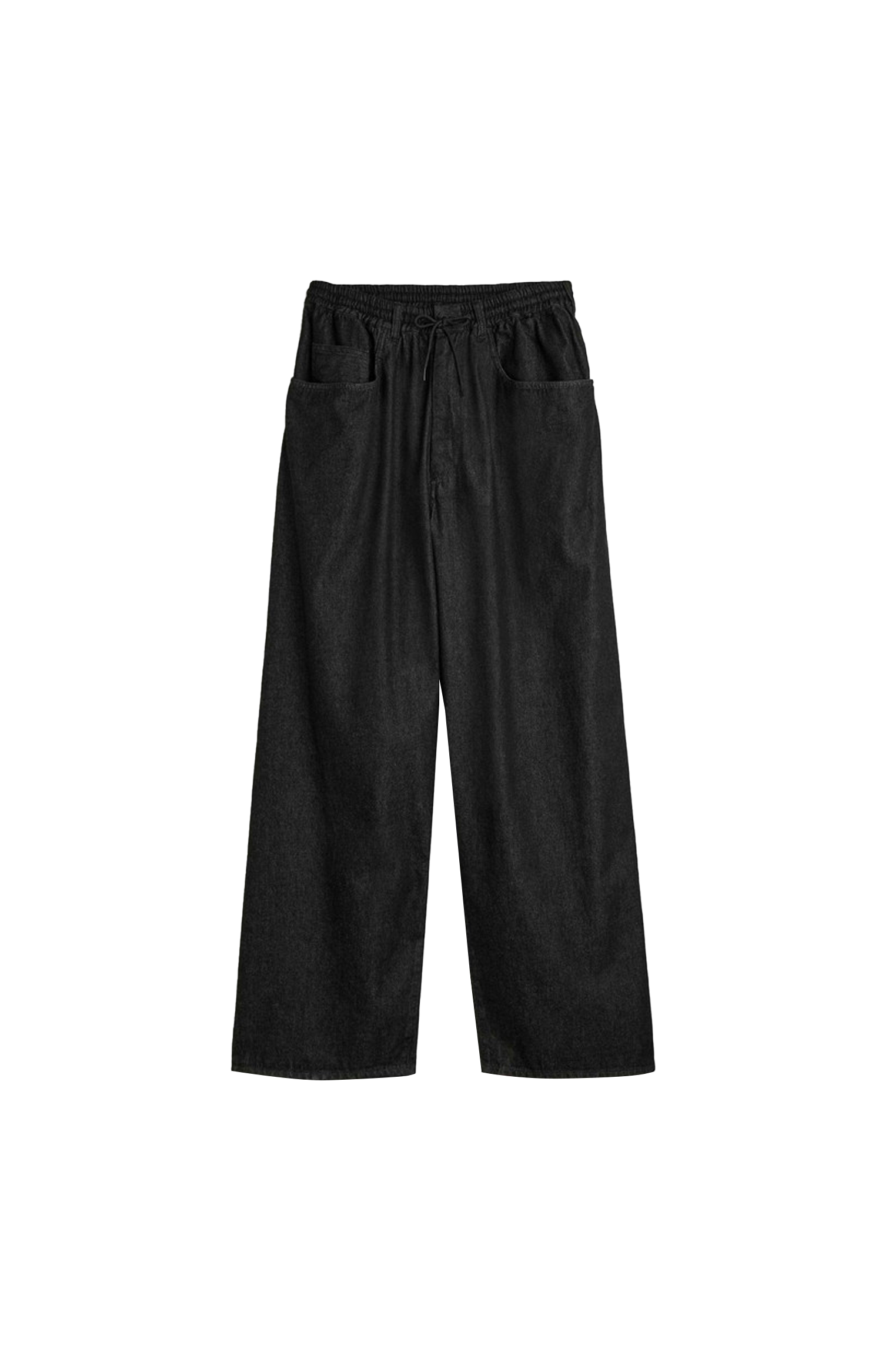 Y-3 Denim Pants in Black — front view