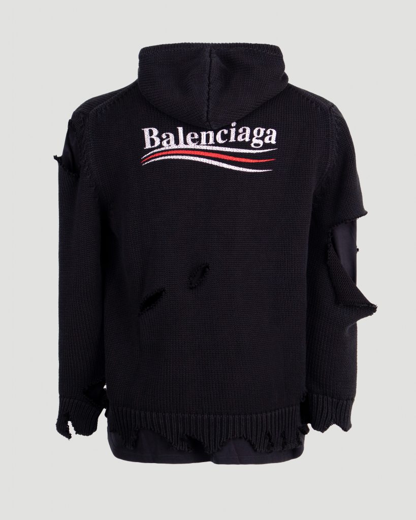 balenciaga destroyed hoodie