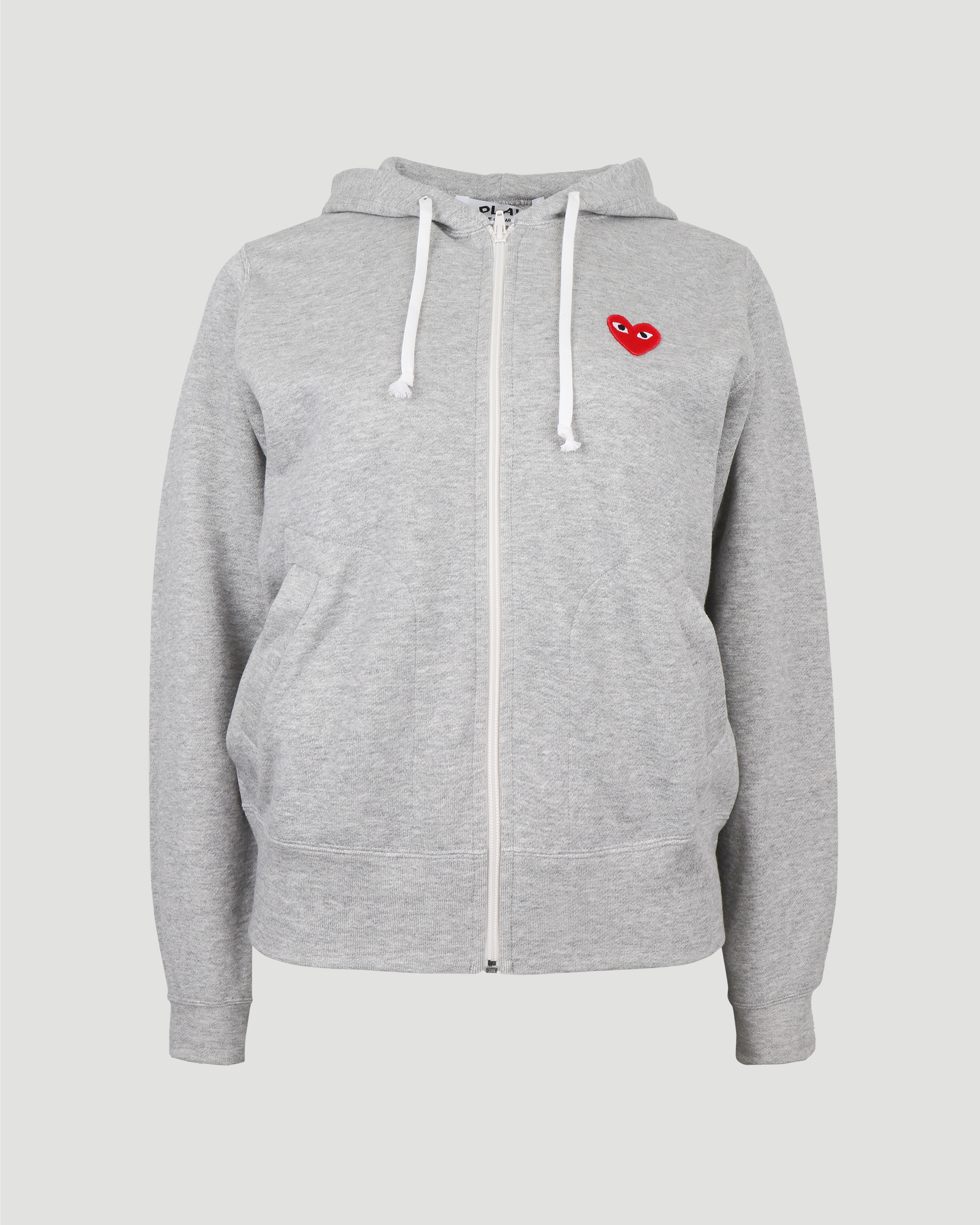 Zipped heart patch hoodie in Grey - All-U-Re