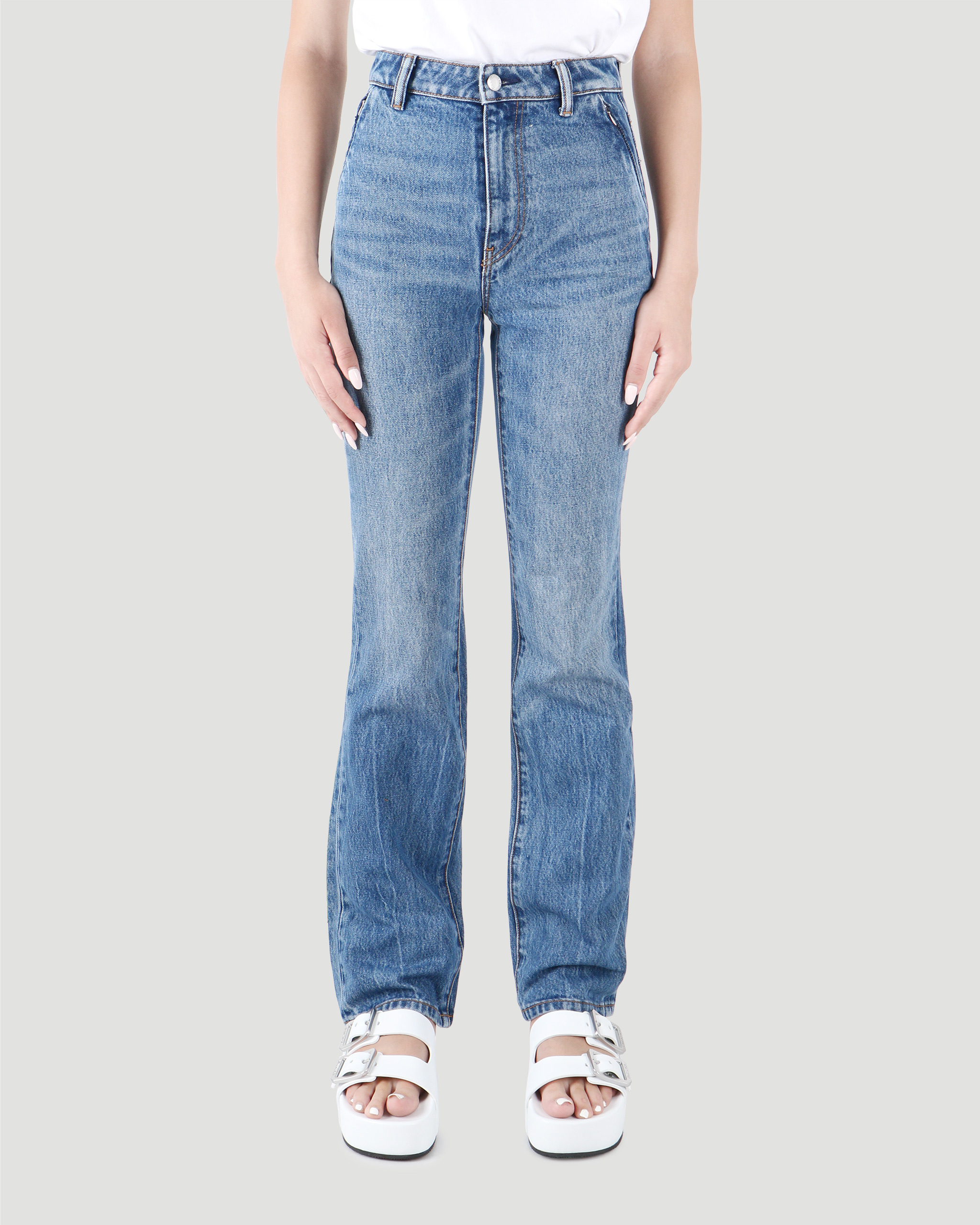 Fly high-rise stacked jean in denim - All-U-Re