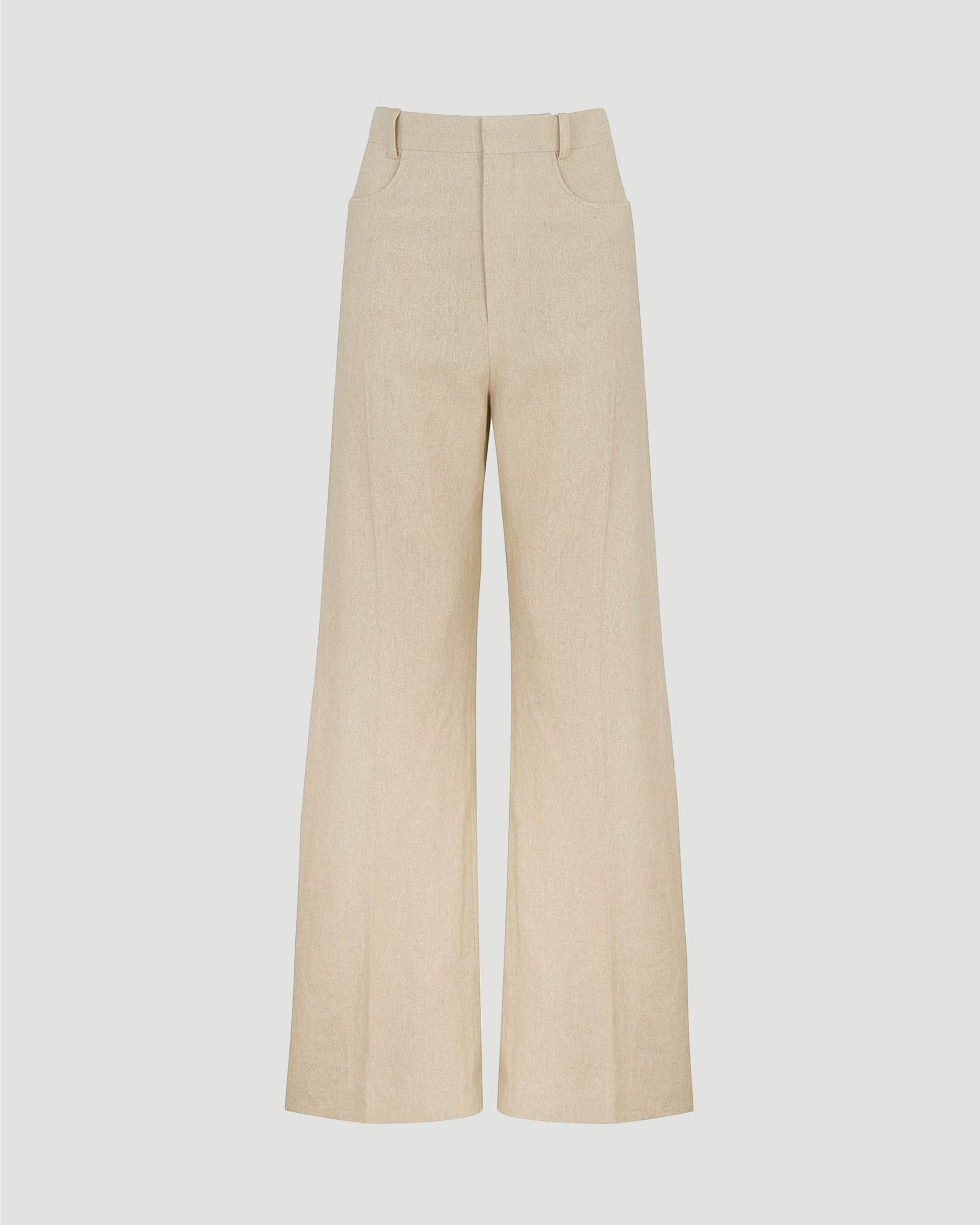 High-waisted flare pants in beige - All-U-Re