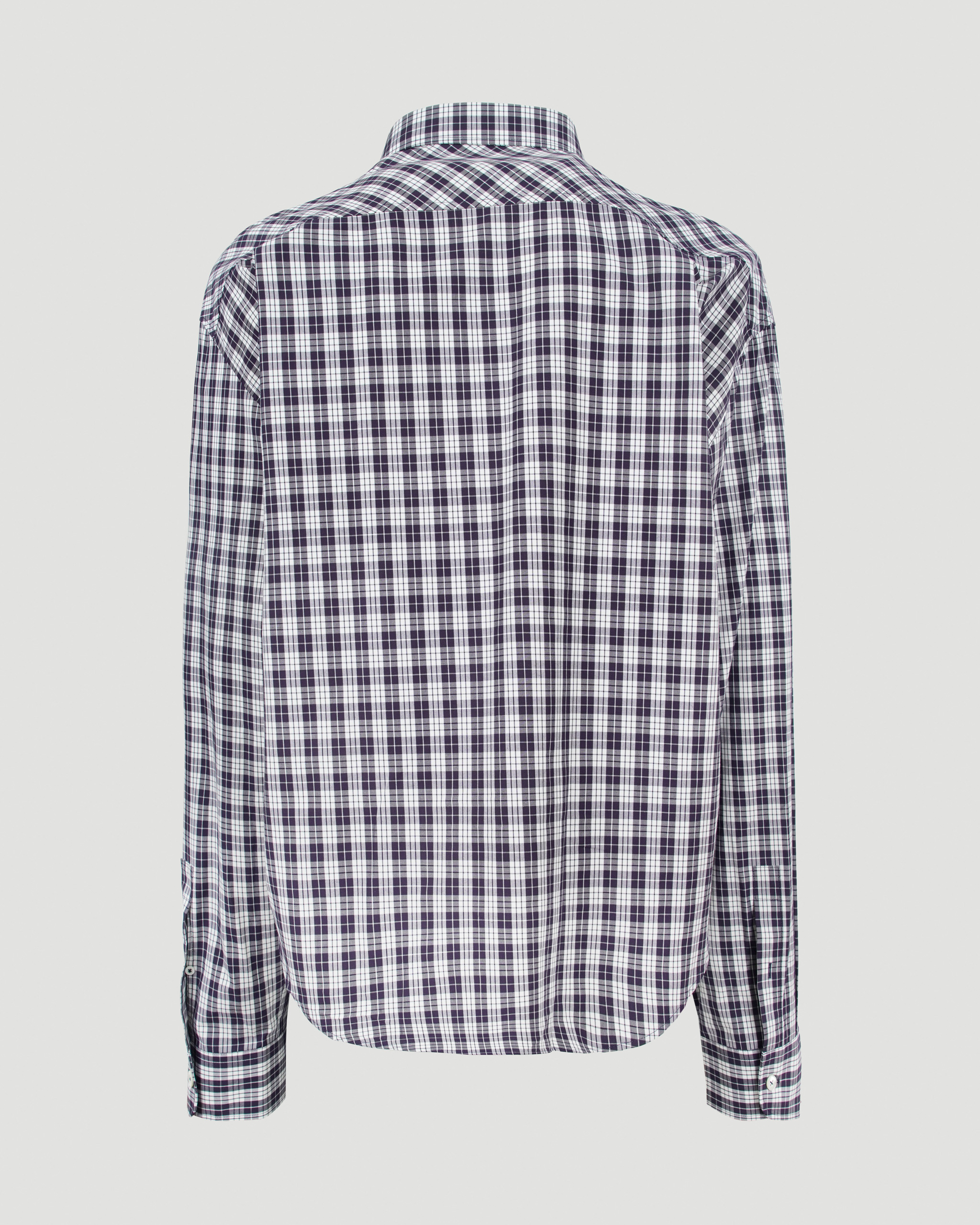 Boxy fit checked shirt in white and navy - All-U-Re