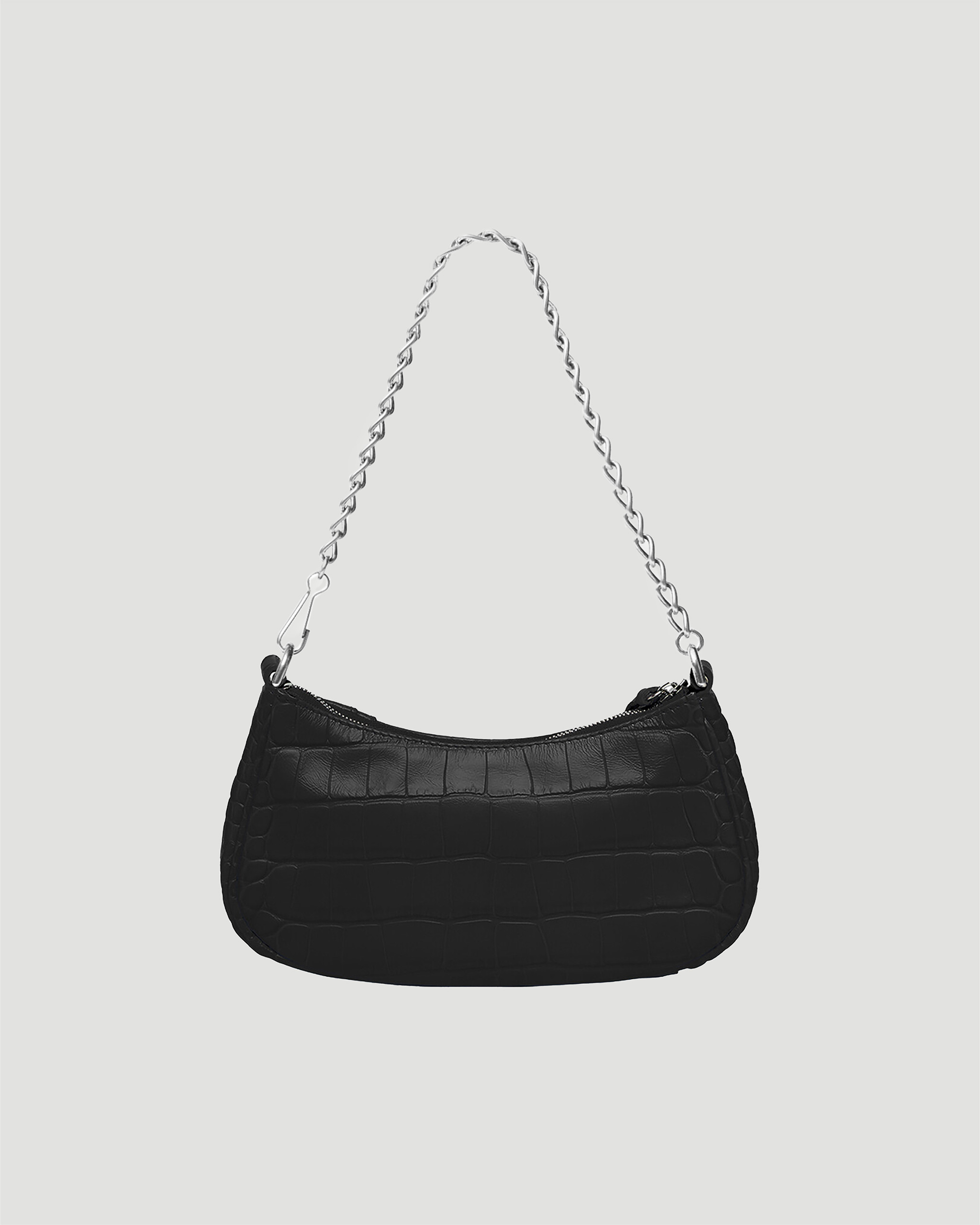 LE CAGOLE MINI BAG WITH CHAIN CROCODILE EMBOSSED WITH RHINESTONES IN ...