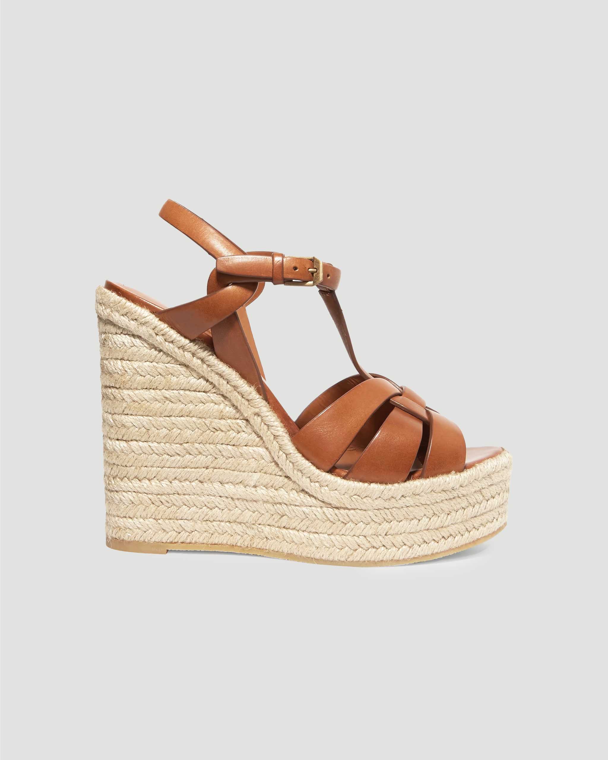 TRIBUTE ESPADRILLES WEDGE IN SMOOTH LEATHER - All-U-Re